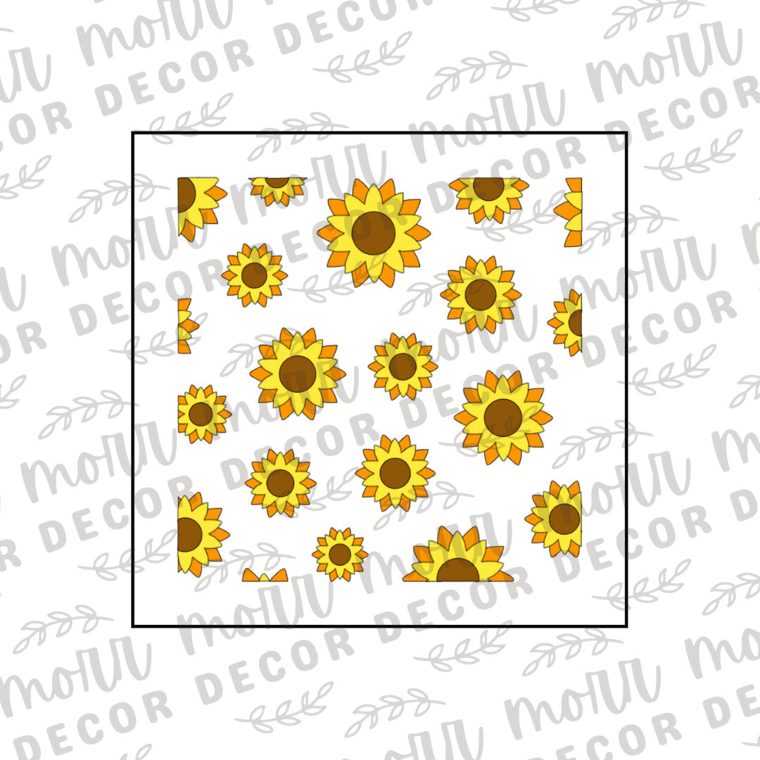 Sunflower 3-Part Cookie Stencil