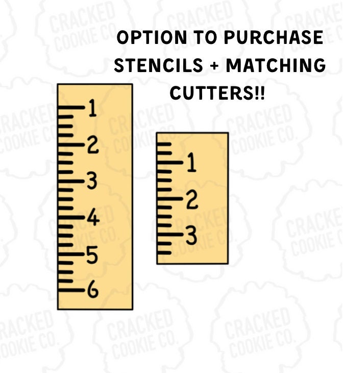 Ruler Cookie Stencil | Back to School Cookie Stencil