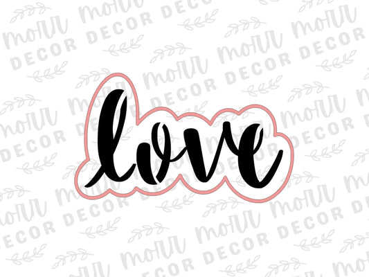 Love Cookie Cutter + Stencil | Valentine’s Day Cookie Cutter | Valentine’s Day Stencil