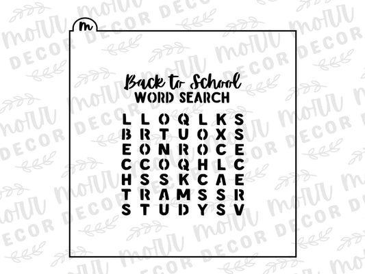 Back to School Word Search Cookie Stencil | Back to School Cookie Stencil | Teacher Appreciation Cookie Stencil | Word Search Cookie Stencil