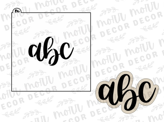 ABC Cookie Cutter + Cookie Stencil Combo | Back to School Cookie Cutters | Teacher Appreciation Cookie Cutters