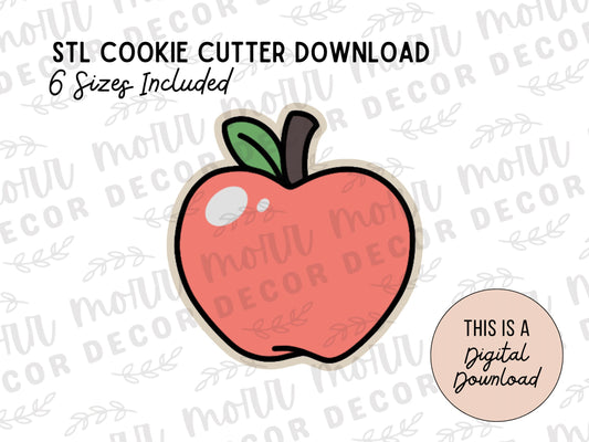 Apple Cookie Cutter Digital Download | STL File Download | Back to School Cookie Cutter File Download