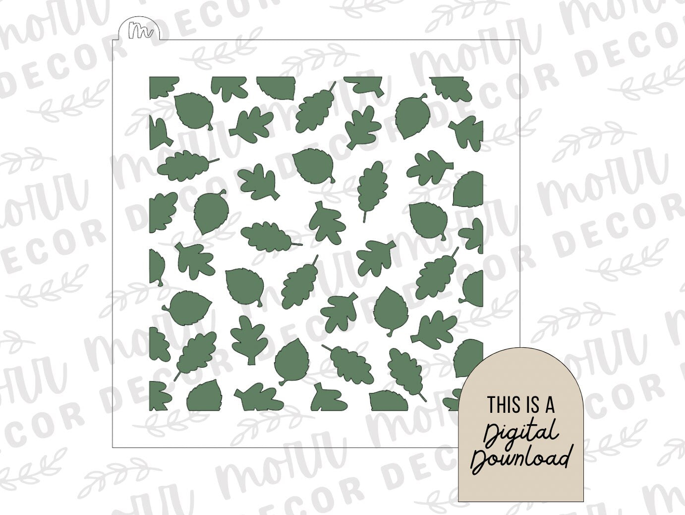 Leaves Cookie Stencil DIGITAL DOWNLOAD | Cookie Stencil Digital Download | Stencil SVG File