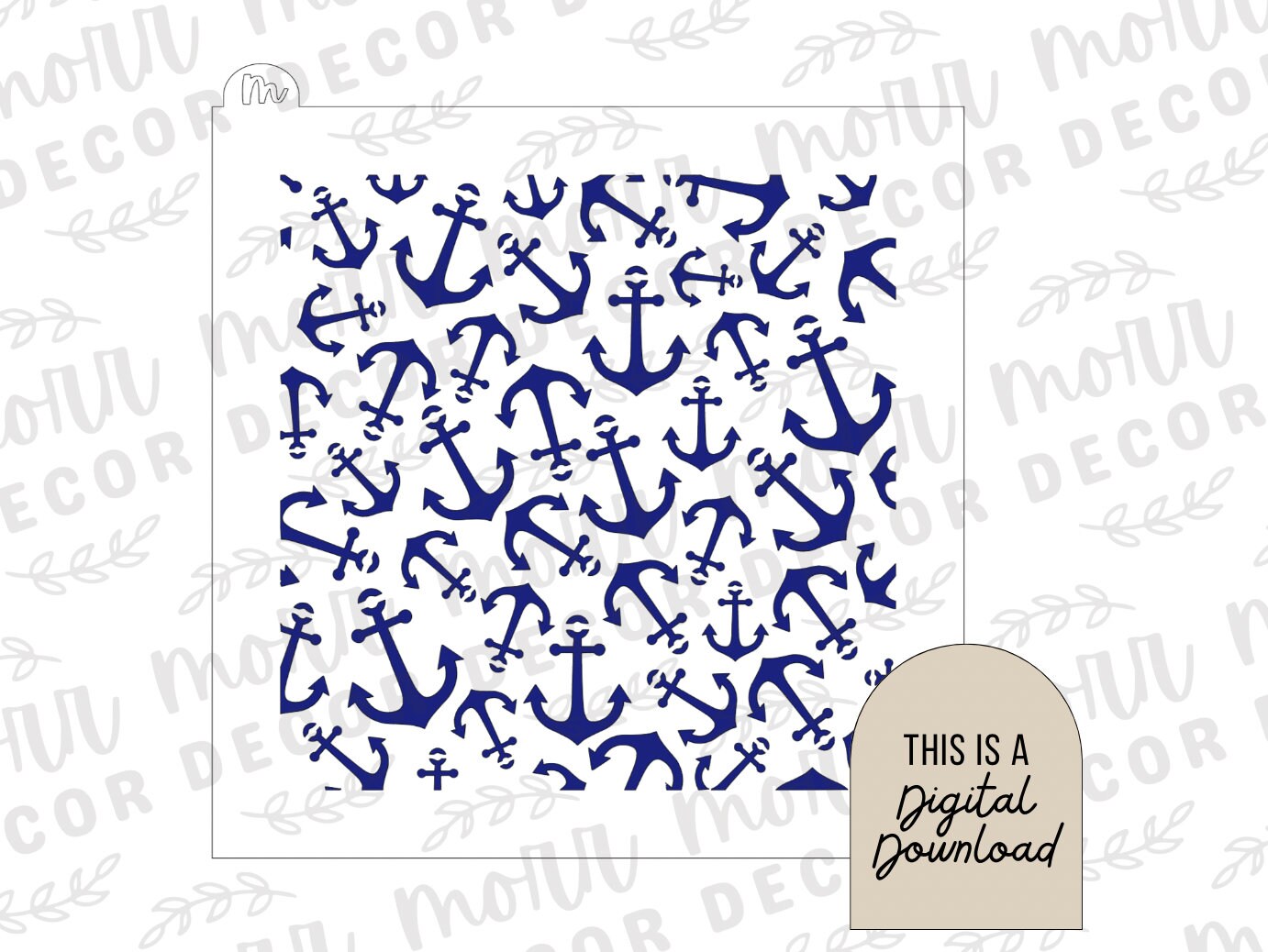 Anchor Cookie Stencil DIGITAL DOWNLOAD | Cookie Stencil Digital Download | Stencil SVG File