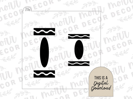 Crayon Cookie Stencil DIGITAL DOWNLOAD | Cookie Stencil Digital Download | Stencil SVG File