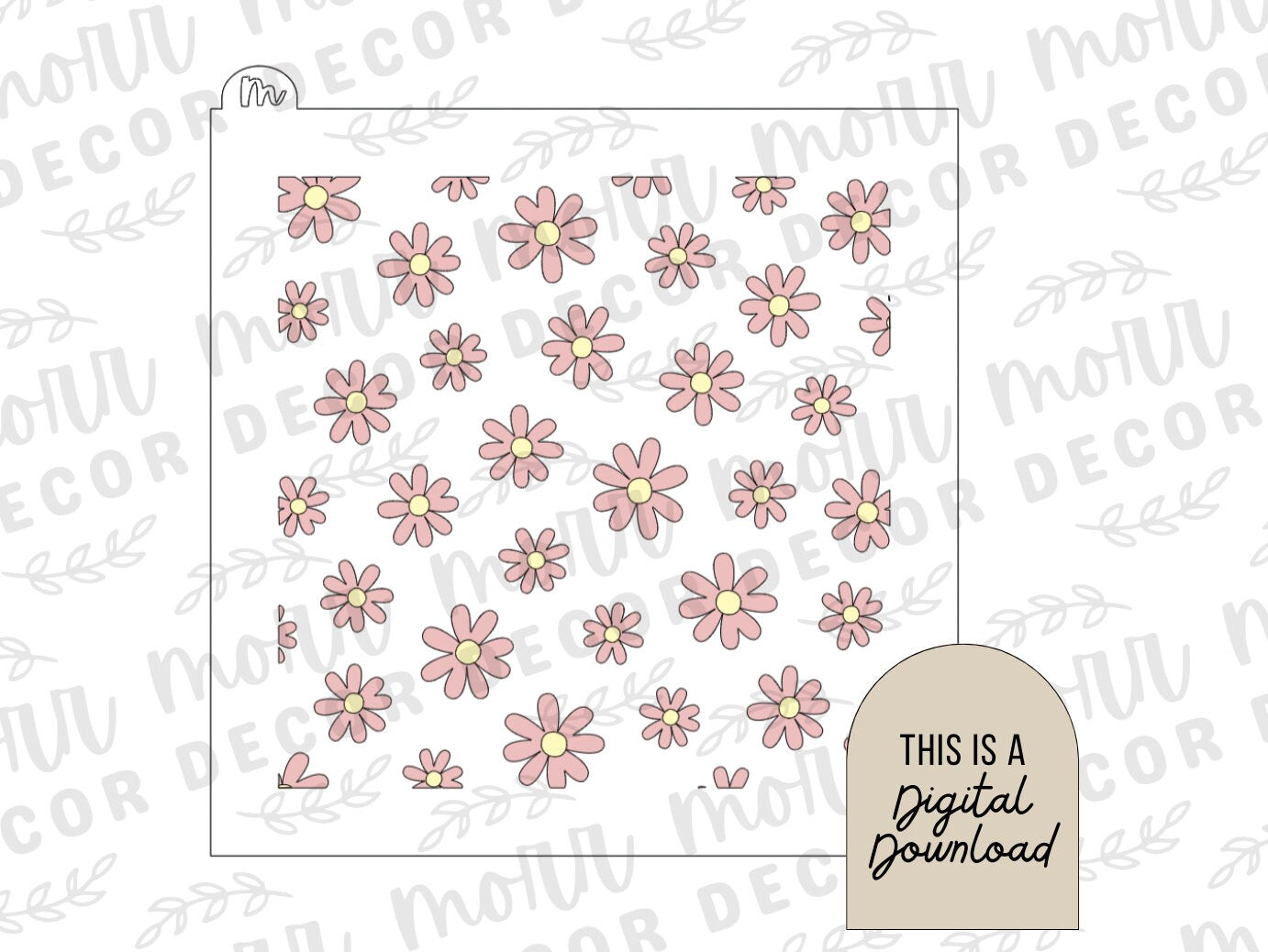 Daisies 2-Part Cookie Stencil DIGITAL DOWNLOAD | Cookie Stencil Digital Download | Stencil SVG File