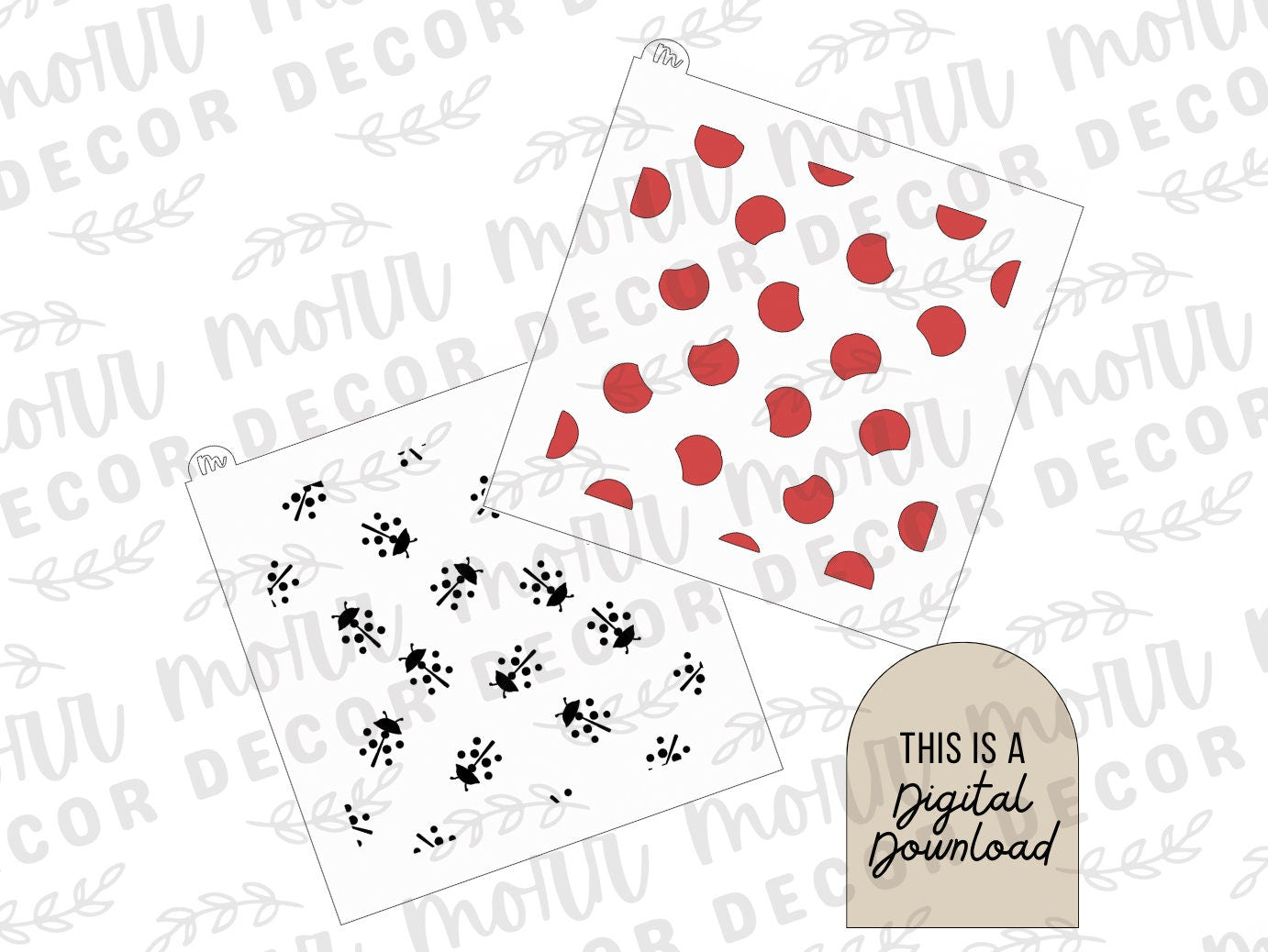 Ladybug 2-Part Cookie Stencil DIGITAL DOWNLOAD | Cookie Stencil Digital Download | Stencil SVG File