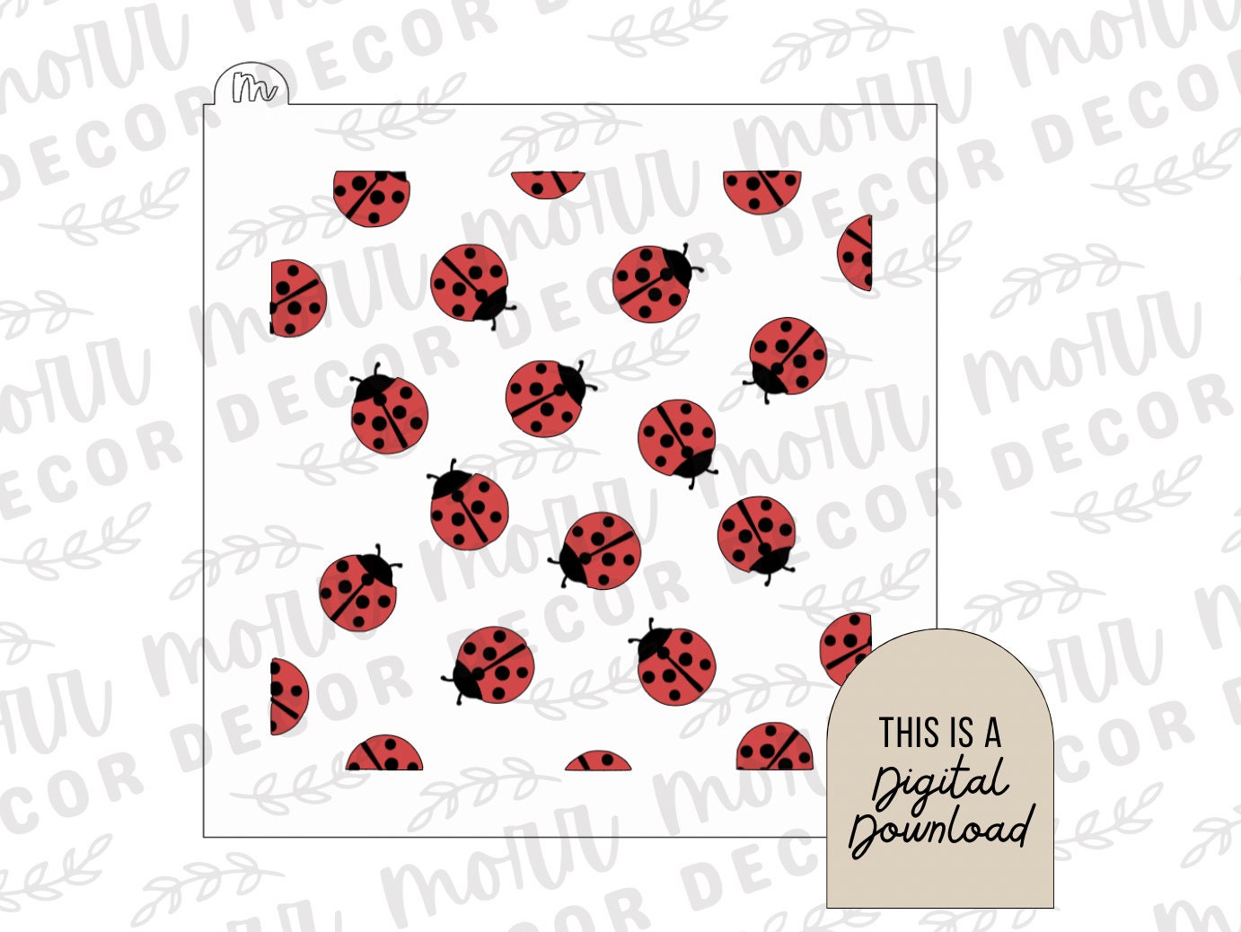 Ladybug 2-Part Cookie Stencil DIGITAL DOWNLOAD | Cookie Stencil Digital Download | Stencil SVG File