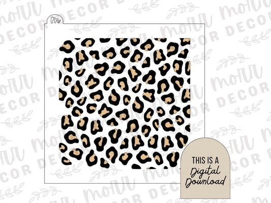Leopard Print 2-Part Cookie Stencil DIGITAL DOWNLOAD | Cookie Stencil Digital Download | Stencil SVG File
