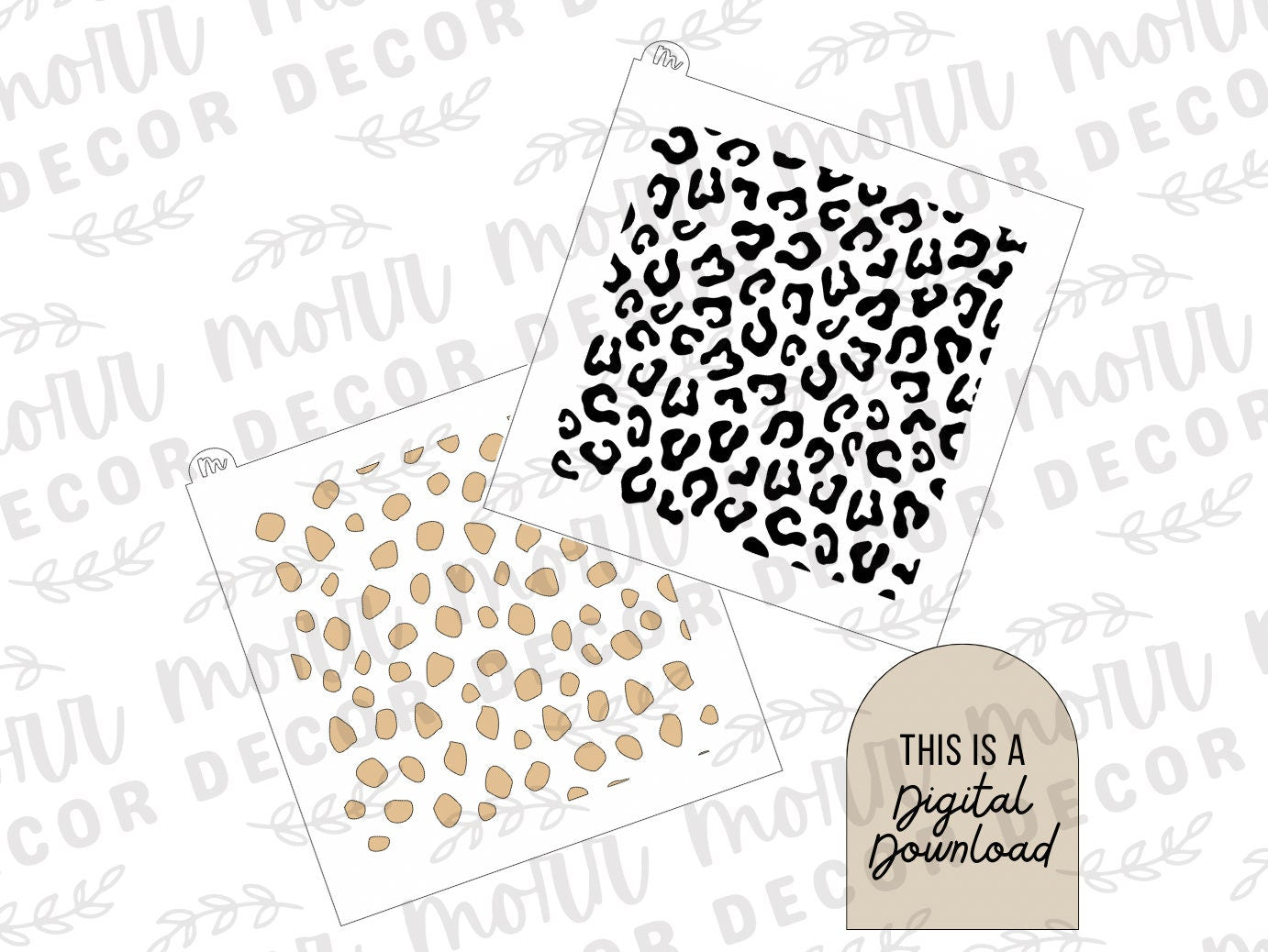 Leopard Print 2-Part Cookie Stencil DIGITAL DOWNLOAD | Cookie Stencil Digital Download | Stencil SVG File