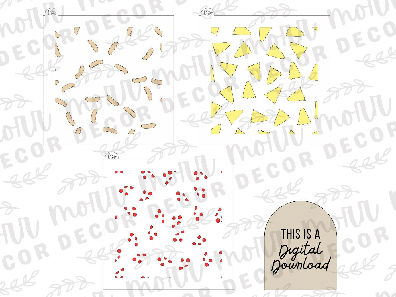 Pizza 3-Part Cookie Stencil DIGITAL DOWNLOAD | Cookie Stencil Digital Download | Stencil SVG File