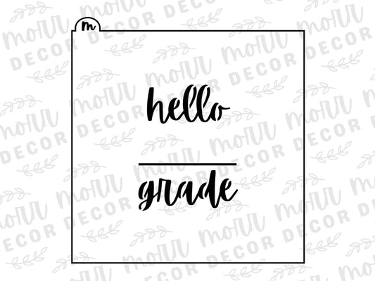 Back to School Cookie Stencil | Hello Grade Cookie Stencil | Teacher Appreciation Cookie Stencil
