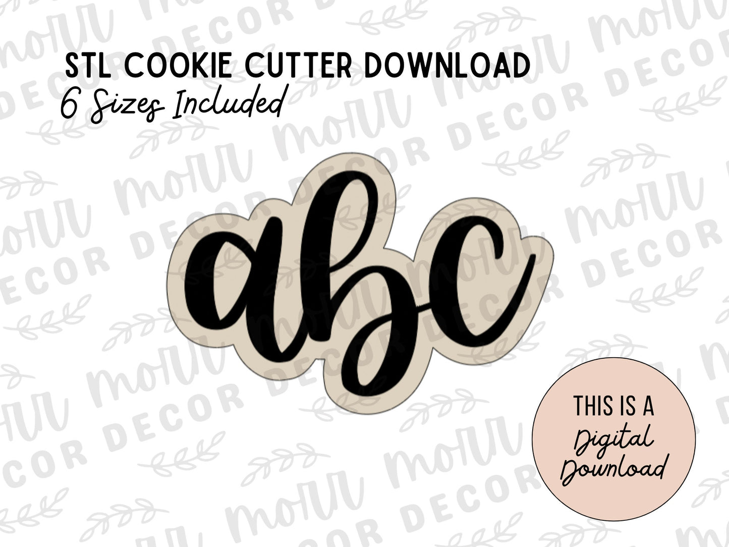 ABC Cookie Cutter Digital Download | STL File Download | Back to School Cookie Cutter File Download