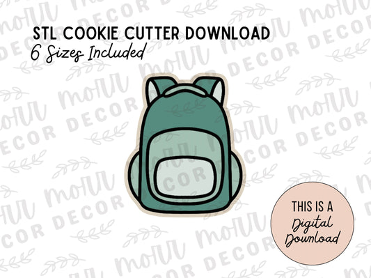 Backpack Cookie Cutter Digital Download | STL File Download | Back to School Cookie Cutter File Download