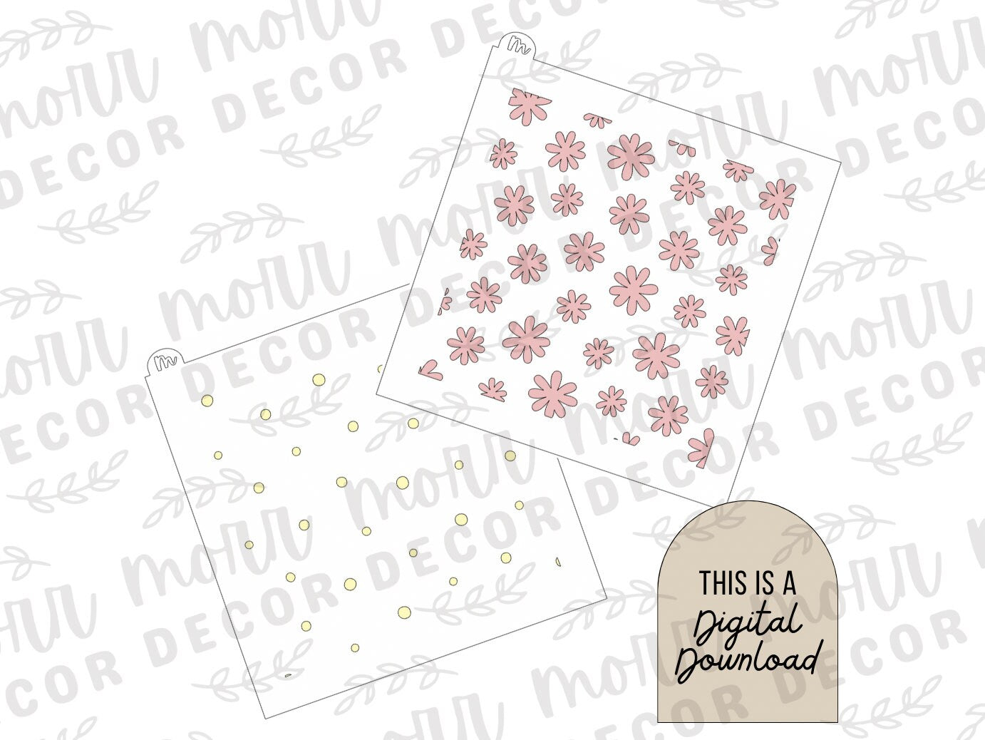 Daisies 2-Part Cookie Stencil DIGITAL DOWNLOAD | Cookie Stencil Digital Download | Stencil SVG File