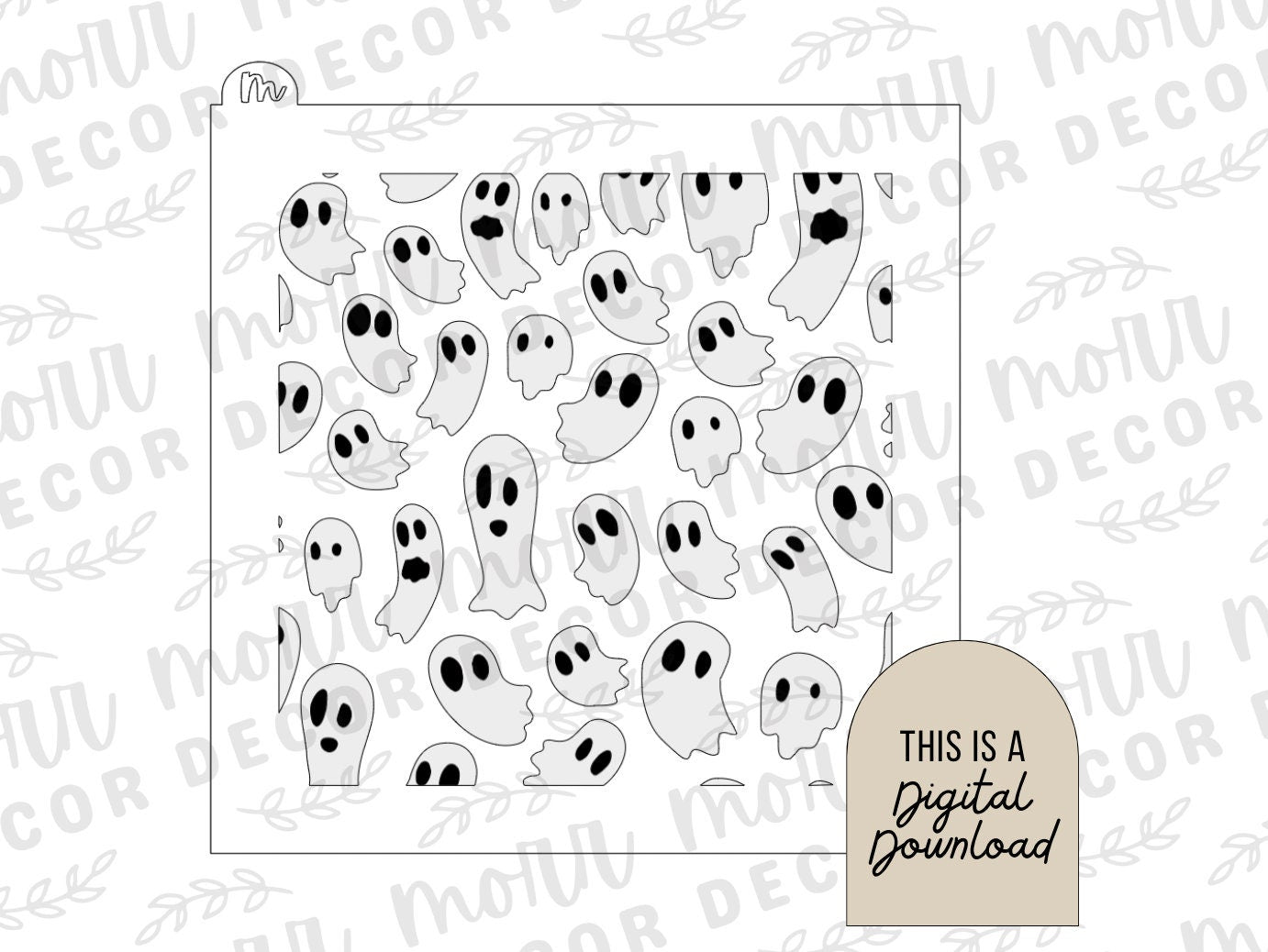 Ghost 2-Part Cookie Stencil DIGITAL DOWNLOAD | Cookie Stencil Digital Download | Stencil SVG File