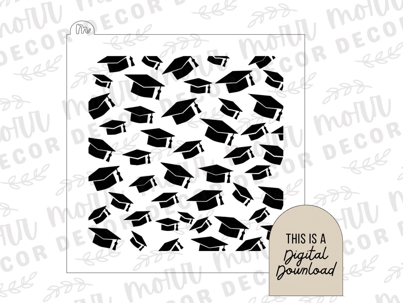 Graduation Caps Cookie Stencil DIGITAL DOWNLOAD | Grad Hat Cookie Stencil Digital Download | Stencil SVG File