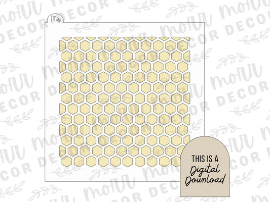 Honeycomb Cookie Stencil DIGITAL DOWNLOAD | Cookie Stencil Digital Download | Stencil SVG File