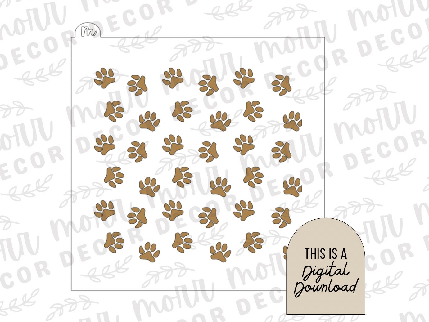 Paw Print Cookie Stencil DIGITAL DOWNLOAD | Cookie Stencil Digital Download | Stencil SVG File