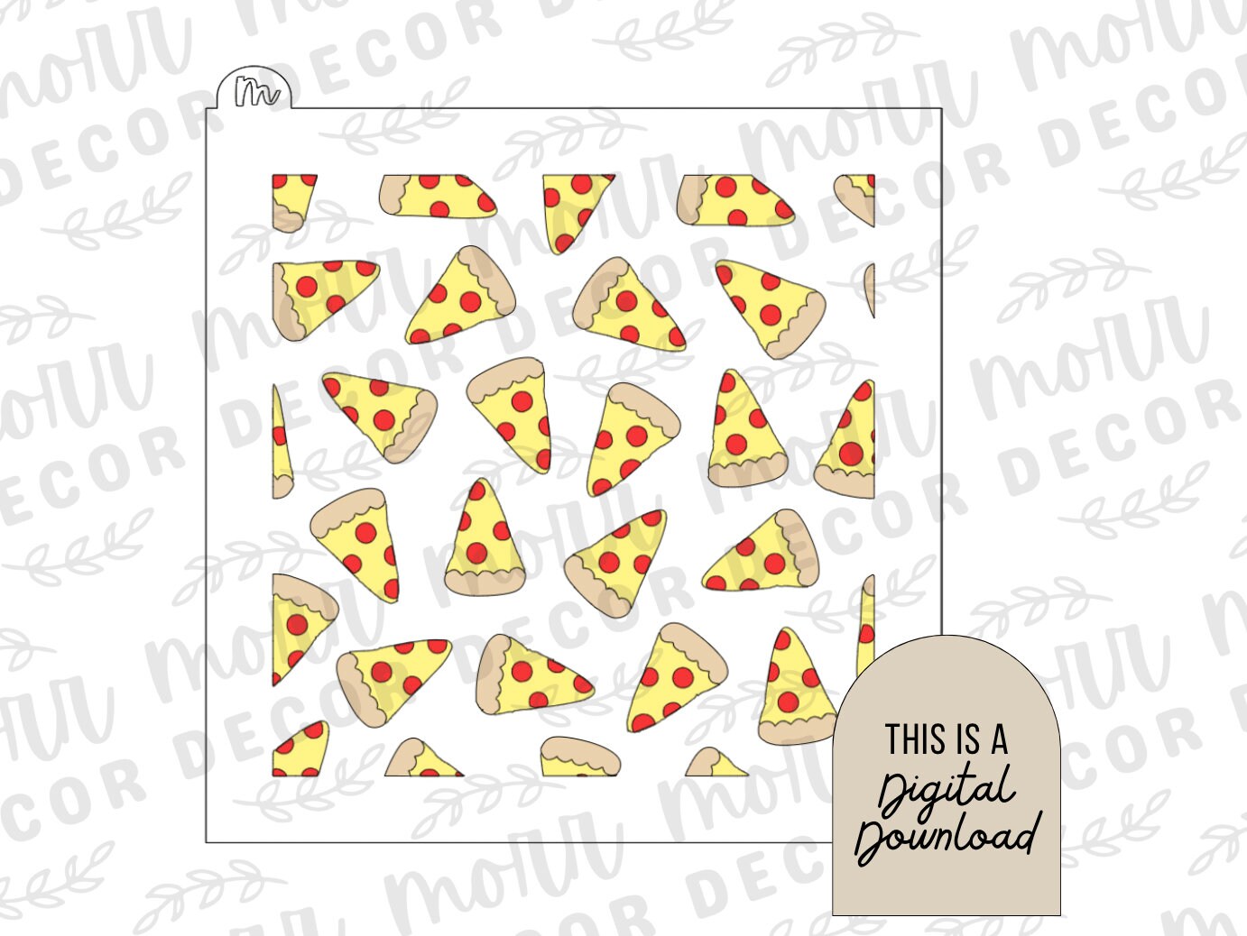 Pizza 3-Part Cookie Stencil DIGITAL DOWNLOAD | Cookie Stencil Digital Download | Stencil SVG File