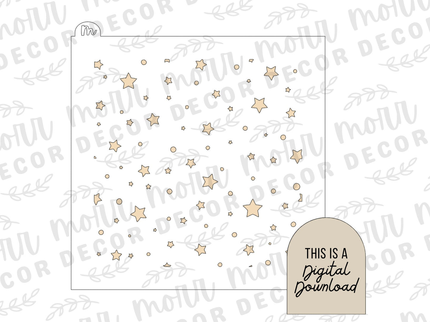 Stars Cookie Stencil DIGITAL DOWNLOAD | Cookie Stencil Digital Download | Stencil SVG File