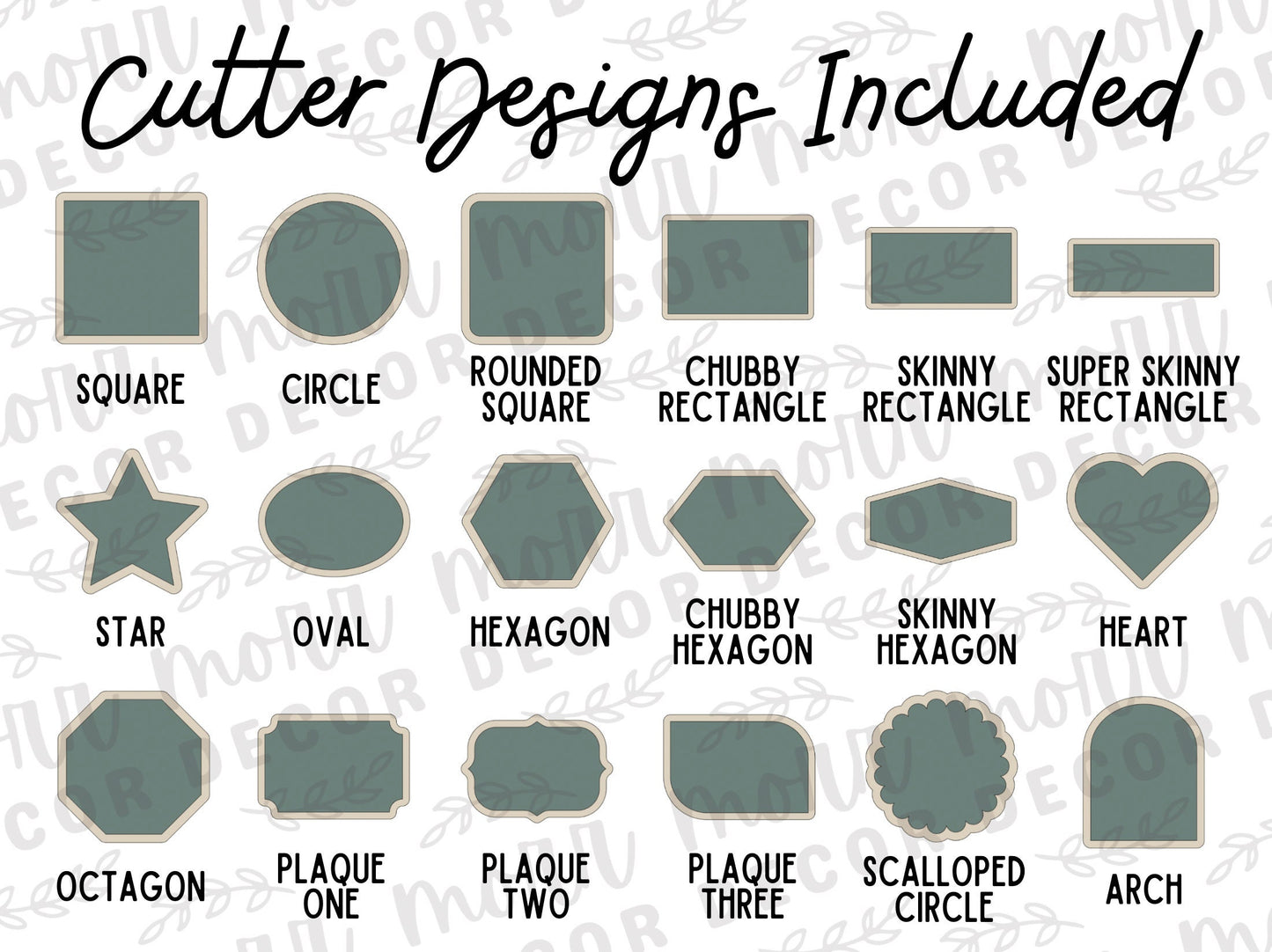 Cookie Cutter Basics Collection- DIGITAL DOWNLOAD | Cookie Cutter Digital Download STL File