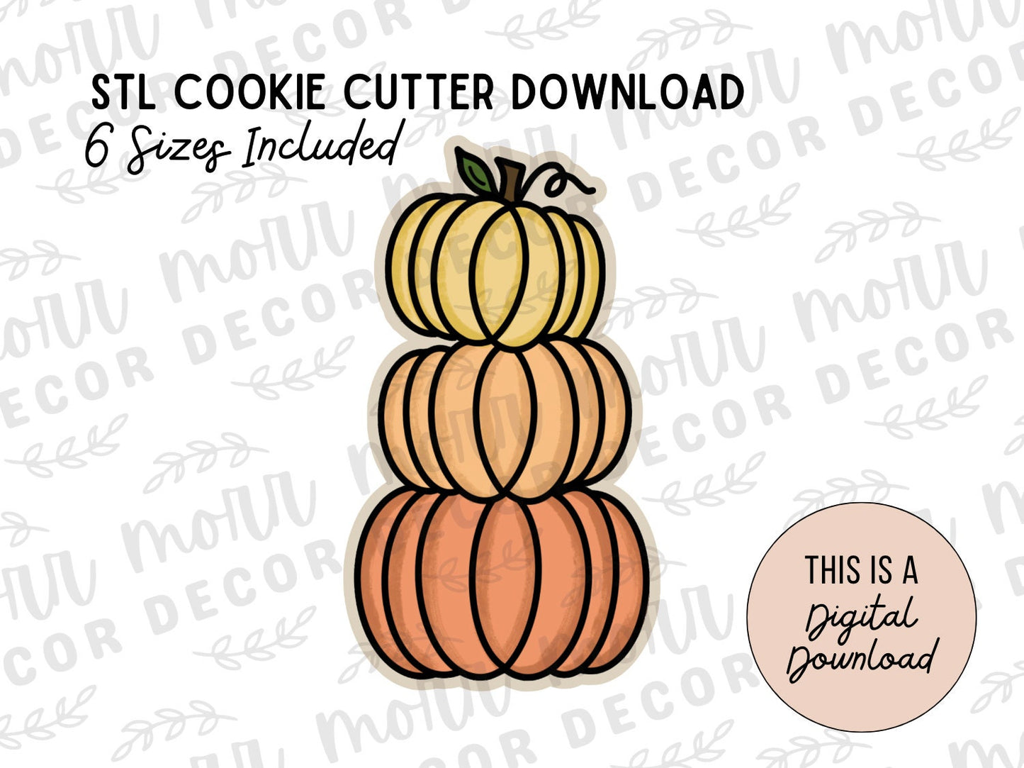 Pumpkin Tower Cookie Cutter Digital Download | Fall STL File Download | Autumn Cookie Cutter File Download