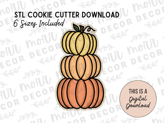 Pumpkin Tower Cookie Cutter Digital Download | Fall STL File Download | Autumn Cookie Cutter File Download