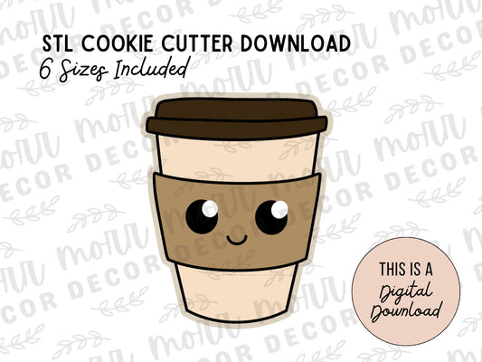 Coffee Cup Cookie Cutter Digital Download | Fall STL File Download | Autumn Cookie Cutter File Download
