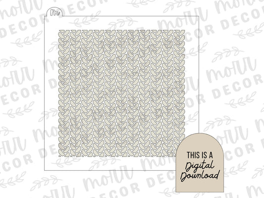 Knit Pattern Cookie Stencil DIGITAL DOWNLOAD | Sweater Pattern Cookie Stencil Digital Download | Stencil SVG File