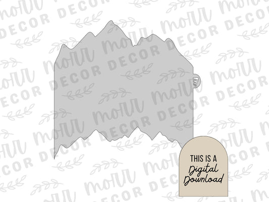 Mountain Cookie Stencil Edger DIGITAL DOWNLOAD | Cookie Stencil Digital Download | Stencil SVG File