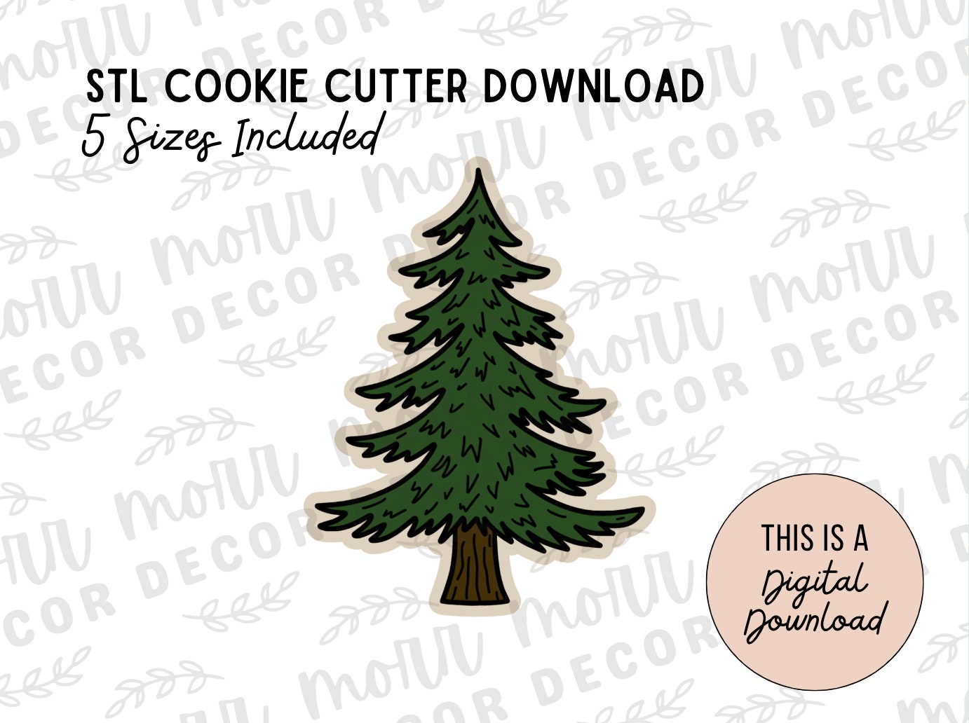 Pine Tree Cookie Cutter Digital Download | Fall STL File Download | Autumn Cookie Cutter File Download | Christmas Tree Cookie Cutter