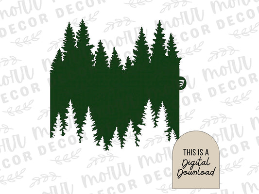 Pine Tree Line Cookie Stencil Edger DIGITAL DOWNLOAD | Cookie Stencil Digital Download | Stencil SVG File