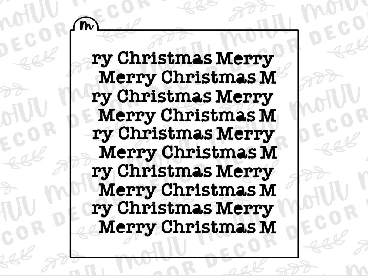 Merry Christmas Typewriter Cookie Stencil | Christmas Cookie Stencil | Holiday Cookie Stencil