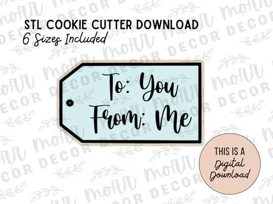 Gift Tag Cookie Cutter Digital Download | Christmas Label STL File Download | Holiday Cookie Cutter File Download
