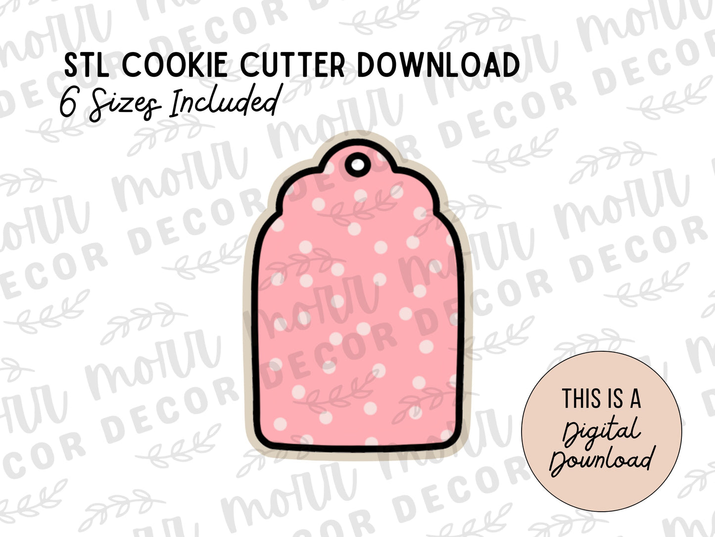 Scallop Gift Tag Cookie Cutter Digital Download | Christmas STL File Download | Holiday Cookie Cutter File Download