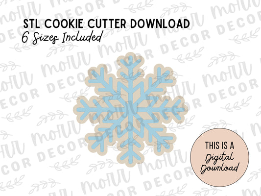 Snowflake Cookie Cutter Digital Download | Christmas STL File Download | Holiday Cookie Cutter File Download