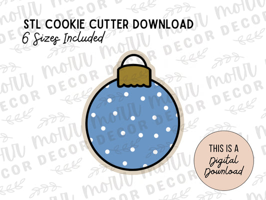 Ornament Cookie Cutter Digital Download | Christmas STL File Download | Holiday Cookie Cutter File Download | Ornament 4