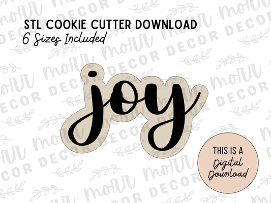 Joy Cookie Cutter Digital Download | Christmas STL File Download | Holiday Cookie Cutter File Download