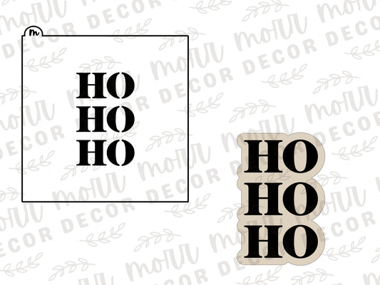 Ho Ho Ho Cookie Cutter + Cookie Stencil Combo  | Christmas Cookie Stencil | Christmas Cookie Cutter