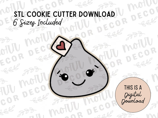 Hershey Kiss Cookie Cutter Digital Download | Valentine's Day STL File Download | Holiday Cookie Cutter File Download