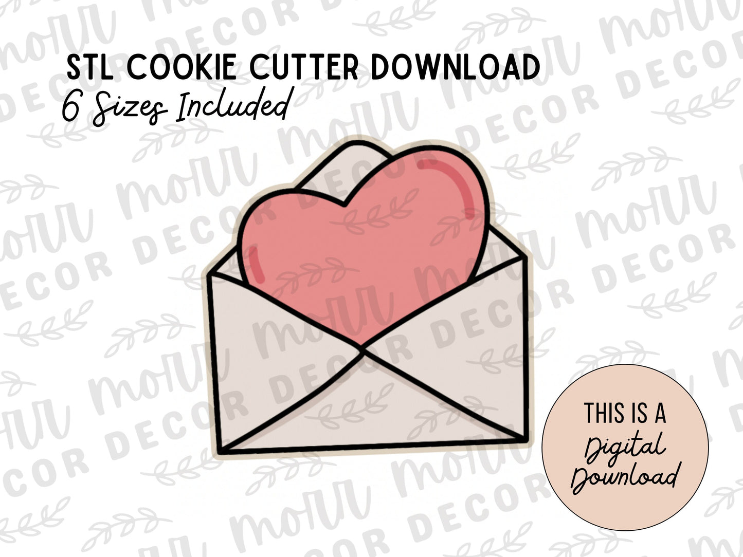 Love Letter Cookie Cutter Digital Download | Valentine's Day STL File Download | Holiday Cookie Cutter File Download