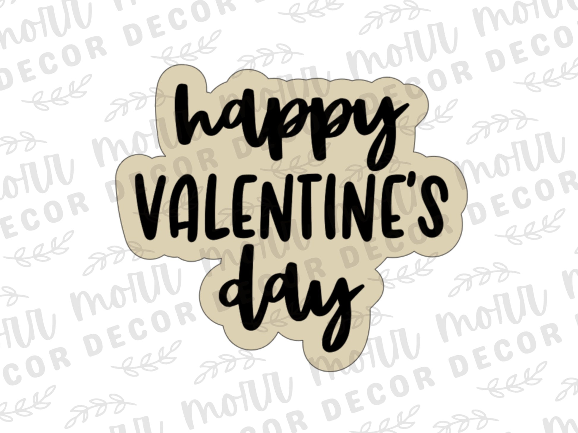 Happy Valentine's Day Cookie Cutter + Cookie Stencil Combo  | Valentine's Day Cookie Stencil | Valentine's Day Cookie Cutter