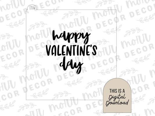 Happy Valentine's Day Cookie Stencil DIGITAL DOWNLOAD | Valentine's Day Cookie Stencil Svg | Cookie Stencil Download