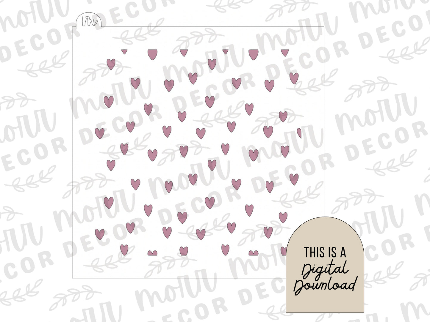 Small Boho Hearts Cookie Stencil DIGITAL DOWNLOAD | Valentine's Day Cookie Stencil Digital Download | Holiday Cookie Stencil Svg