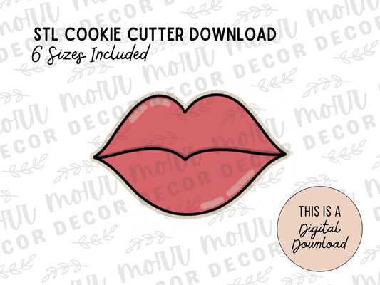 Lips Kiss Cookie Cutter Digital Download | Valentine's Day STL File Download | Holiday Cookie Cutter File Download
