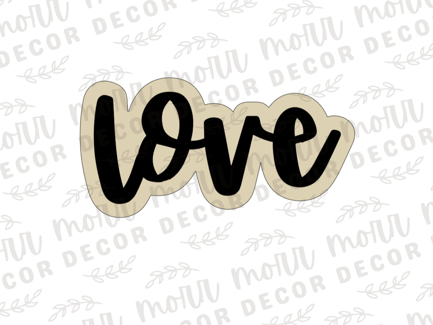 Love Script Cookie Cutter + Cookie Stencil Combo  | Valentine's Day Cookie Stencil | Valentine's Day Cookie Cutter