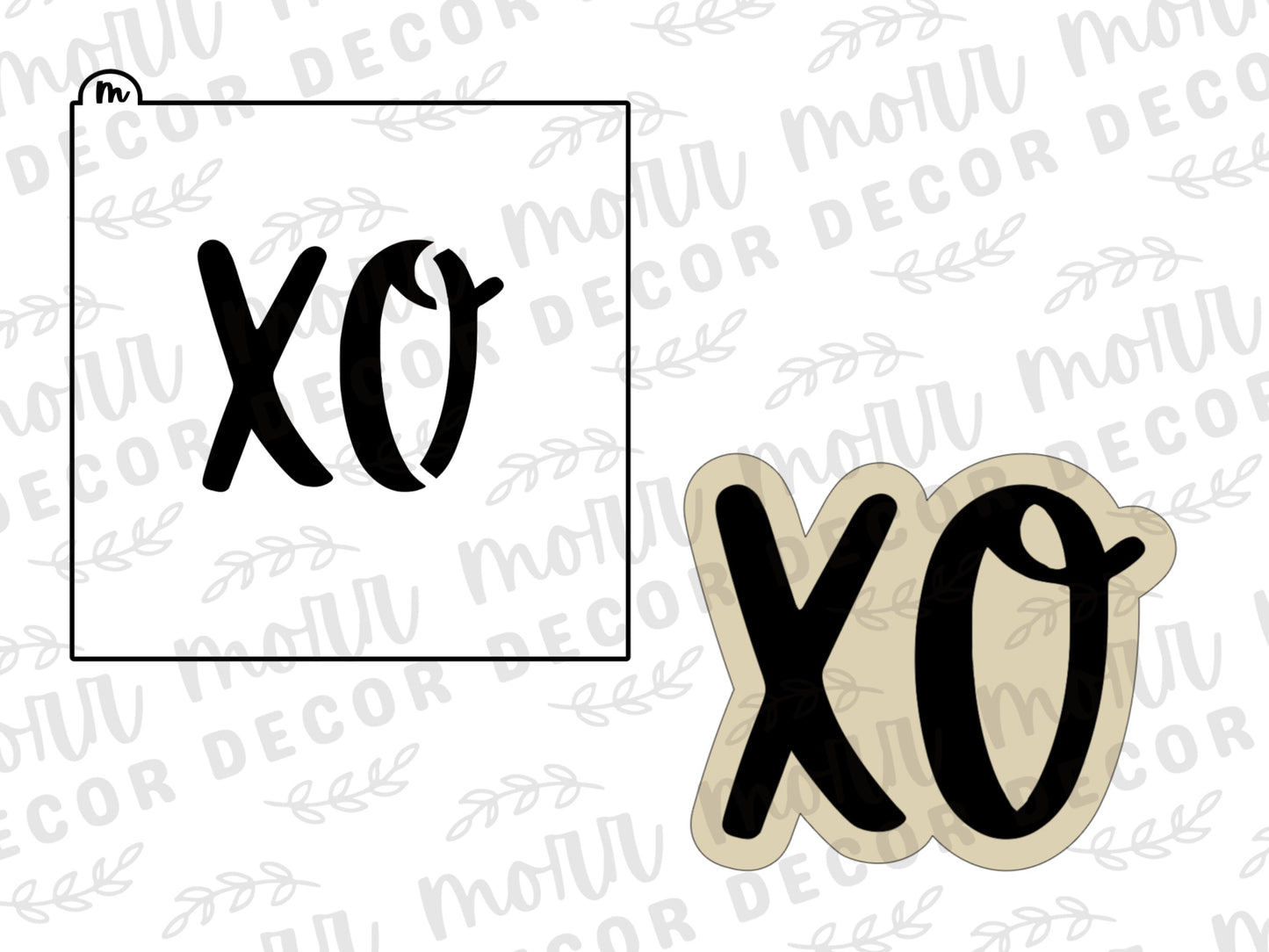 XOXO Cookie Cutter + Cookie Stencil Combo  | Valentine's Day Cookie Stencil | Valentine's Day Cookie Cutter