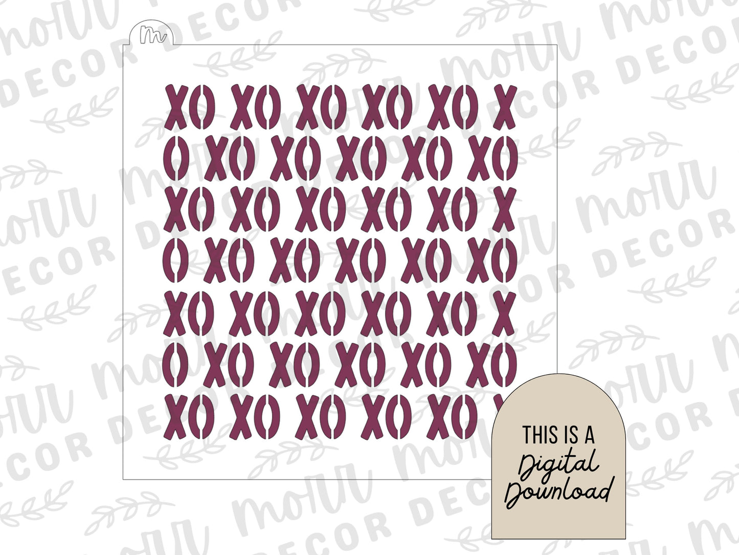 XOXO Cookie Stencil DIGITAL DOWNLOAD | Valentine's Day Cookie Stencil Digital Download | Holiday Cookie Stencil Svg