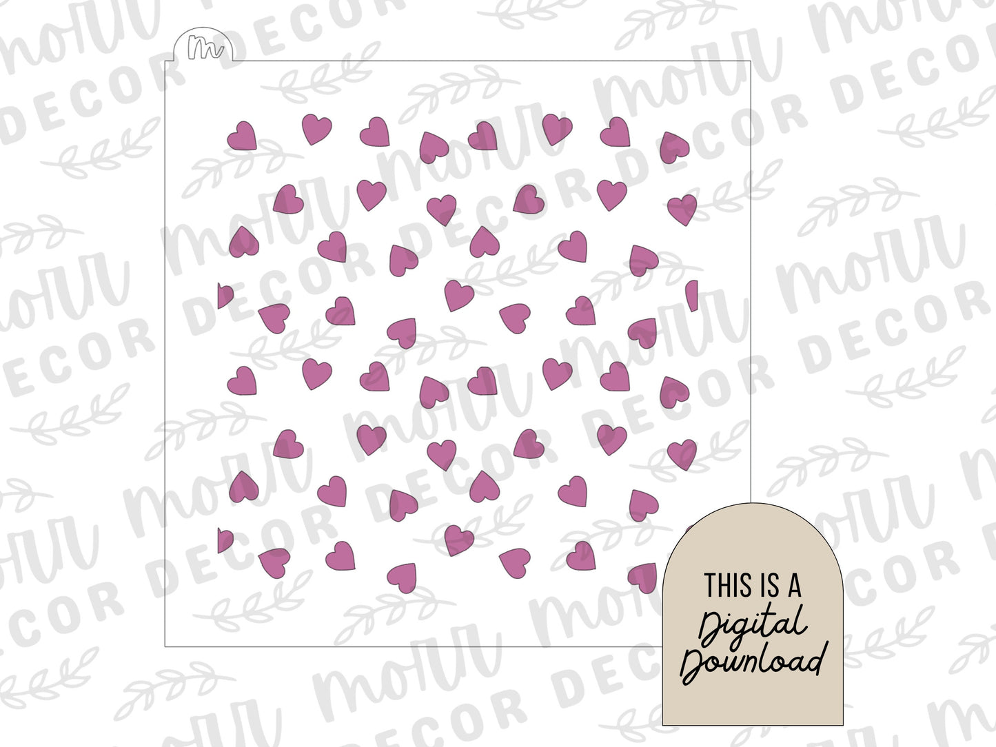 Small Hearts Cookie Stencil DIGITAL DOWNLOAD | Valentine's Day Cookie Stencil Digital Download | Holiday Cookie Stencil Svg